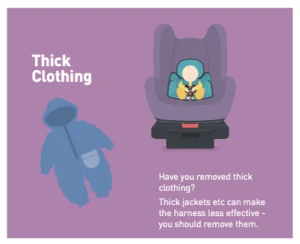 Bulky clothing under harness